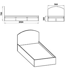 Kompanit voodi, 90x200 cm, pruun hind ja info | Voodid | kaup24.ee