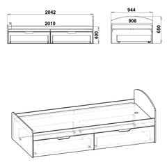 Kompanit voodi, 90x200 cm, pruun hind ja info | Voodid | kaup24.ee