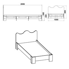 Кровать Kompanit, 100x205,8 см, коричневая цена и информация | Кровати | kaup24.ee