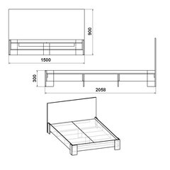 Кровать Kompanit, 150x205,8 см, коричневая цена и информация | Кровати | kaup24.ee