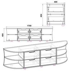 TV rinnakorv Odessa, pruun hind ja info | TV alused | kaup24.ee