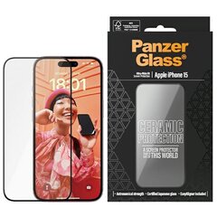 PanzerGlass Ceramic Protection iPhone 15 6.1" Ultra-Wide-Fit Screen Protection Easy Aligner Included 2837 цена и информация | Защитные пленки для телефонов | kaup24.ee
