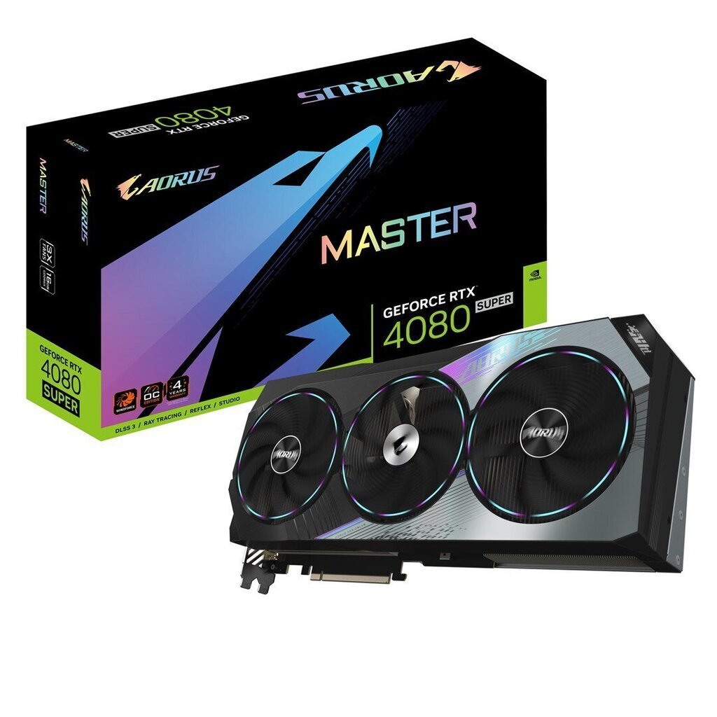 Gigabyte Aorus GeForce RTX 4080 Super Master (GV-N408SAORUS M-16GD) hind ja info | Videokaardid (GPU) | kaup24.ee