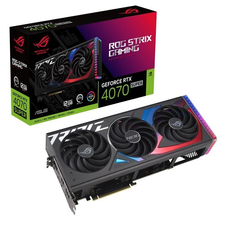 Asus ROG Strix GeForce RTX 4070 Super (ROG-STRIX-RTX4070S-12G-GAMING) цена и информация | Videokaardid (GPU) | kaup24.ee