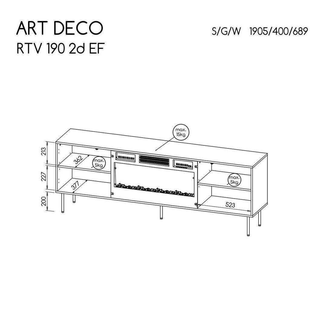 TV-laud Cama Meble Art Deco, pruun цена и информация | TV alused | kaup24.ee