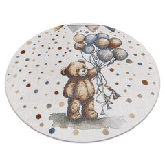 Ковер BONO 9614 круг Медведь, надувные шарики крем / светло-серый цена и информация | Ковры | kaup24.ee