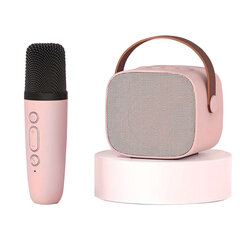 Omimar, беспроводной микрофон с динамиком и эффектами изменения голоса, Bluetooth, розовый цена и информация | Микрофоны | kaup24.ee