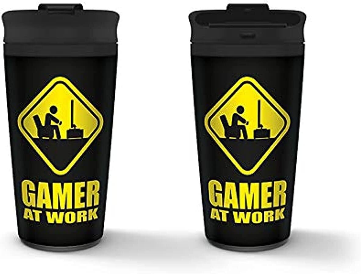 Gamer At Work - Caution Sign Metal Travel цена и информация | Fännitooted mänguritele | kaup24.ee