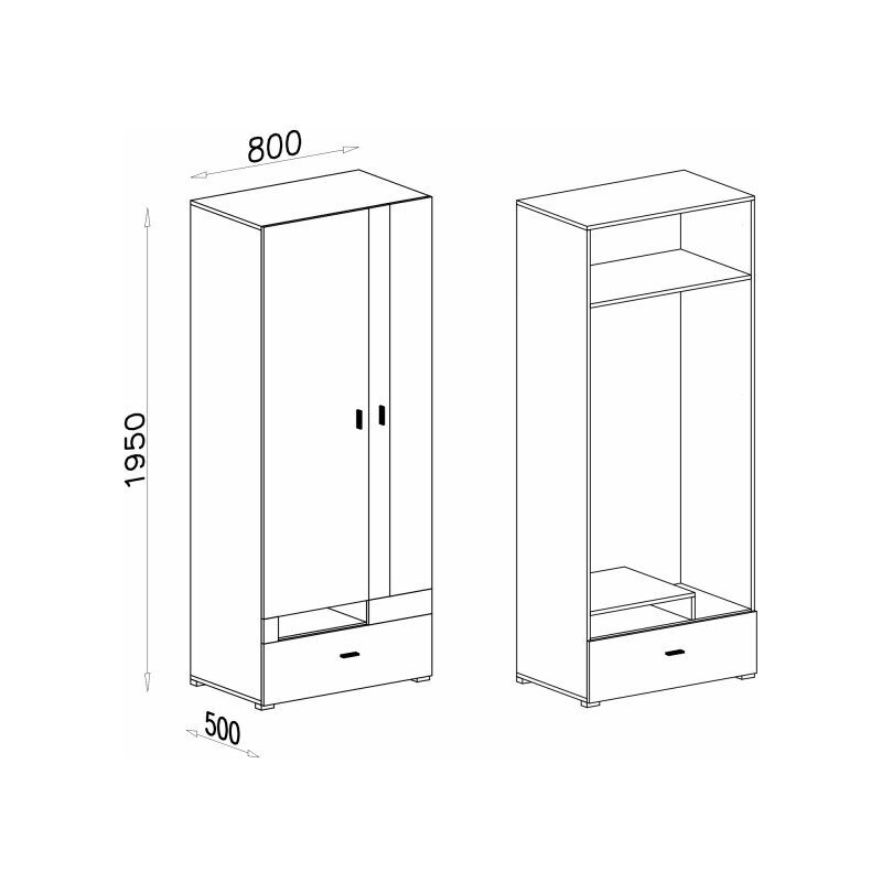 Riidekapp Next NX3 hind ja info | Kapid | kaup24.ee