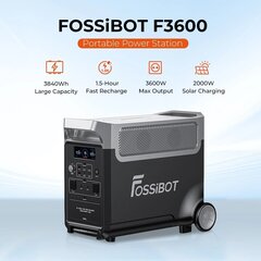 FOSSiBOT F3600 mobiilne elektrijaam, 3840 Wh, 2000 W, 13 väljundit, LCD hind ja info | Toiteplokid | kaup24.ee