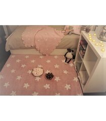 Стираемый хлопковый ковер Stars Pink-White 120x160cм цена и информация | Ковры | kaup24.ee