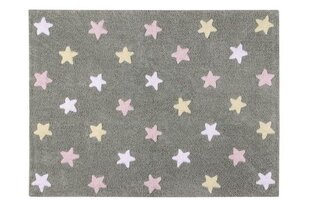 Стираемый хлопковый ковер Tricolor Stars Grey-Pink 120x160cм цена и информация | Ковры | kaup24.ee