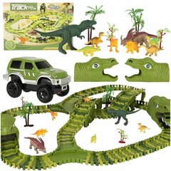 Võidusõidurada autode, dinosauruste, 240 osaga hind ja info | Poiste mänguasjad | kaup24.ee