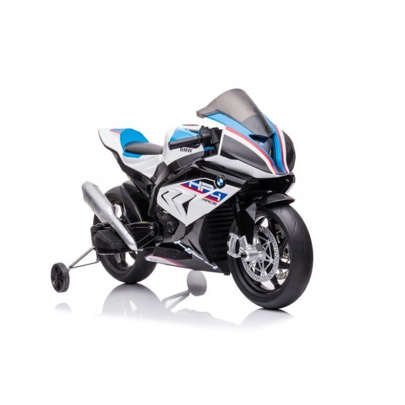 Akutoitel mootorratas lastele Lean Toys BMW HP4 Race JT5001, valge hind ja info | Laste elektriautod | kaup24.ee