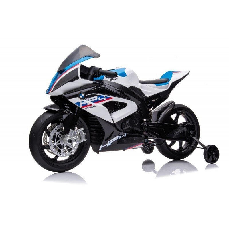 Akutoitel mootorratas lastele Lean Toys BMW HP4 Race JT5001, valge цена и информация | Laste elektriautod | kaup24.ee