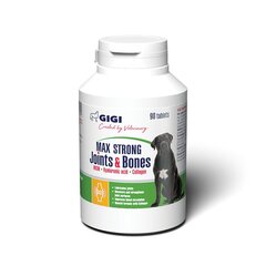 Добавка Gigi для собак в таблетках Max Strong Joints & Bones, 90 штук цена и информация | Пищевые добавки и анти-паразитные товары | kaup24.ee