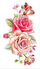 Временная татуировка с розой, Electronics LV-300051, розовая, 1шт цена и информация | Кисти для макияжа, спонжи | kaup24.ee