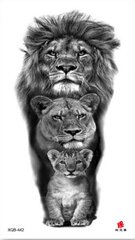 Ajutine tätoveering lõvi perekonnaga, Electronics LV-300101, must, 1tk hind ja info | Meigipintslid, -käsnad | kaup24.ee