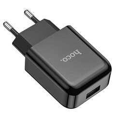 Универсальное зарядное устройство Hoco N2 USB / 5V / 2.4A + USB-C провод, 1 м черное цена и информация | Зарядные устройства для телефонов | kaup24.ee