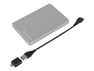 Verbatim kõvaketas Store n Go 2.5" ALU 2TB USB 3.2 Gen 1 hõbedane цена и информация | Жёсткие диски (SSD, HDD) | kaup24.ee