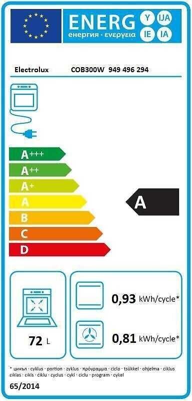 Electrolux COB300W Kalusteisiin sijoitettava Uuni цена и информация | Ahjud | kaup24.ee
