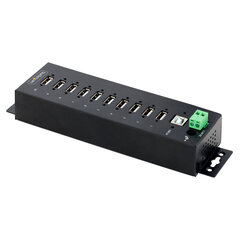 USB-jaotur Startech USB210AIND-USB-A-HUB Must hind ja info | USB jagajad, adapterid | kaup24.ee