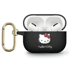 Hello Kitty HKAP23DKHSK Airpods Pro 2 cover czarny|black Silicone 3D Kitty Head цена и информация | Аксессуары для наушников | kaup24.ee