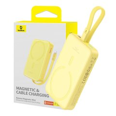 Powerbank Baseus Magnetic Mini 10000mAh 20W MagSafe (yellow) цена и информация | Зарядные устройства Power bank | kaup24.ee