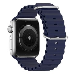 Silicone loop for Apple Watch 42|44|45|49 design 1 navy hind ja info | Nutikellade ja nutivõrude tarvikud | kaup24.ee