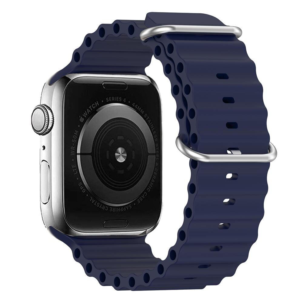 Silicone loop for Apple Watch 42|44|45|49 design 1 navy цена и информация | Nutikellade ja nutivõrude tarvikud | kaup24.ee