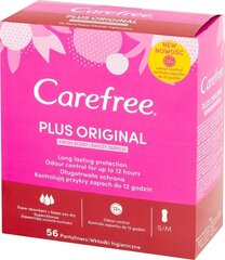 Hügieenisidemed Carefree Plus Original, 56 tk hind ja info | Tampoonid, hügieenisidemed, menstruaalanumad | kaup24.ee