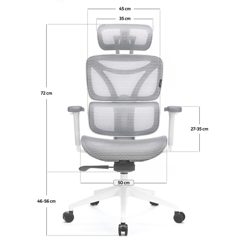 Levano system ergonoomiline tool, valge цена и информация | Kontoritoolid | kaup24.ee