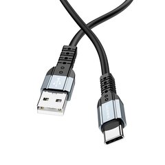 Borofone Cable BX64 Special Silicone - USB to Type C - 3A 1 metre black цена и информация | Кабели для телефонов | kaup24.ee
