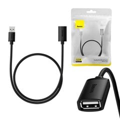 USB 2.0 Extension cable Baseus male to female, AirJoy Series, 0.5m (black) цена и информация | Адаптеры и USB-hub | kaup24.ee