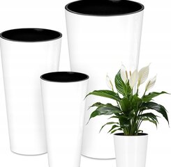 Pottide komplekt Deco4Home, 3 tk, valge hind ja info | Dekoratiivsed lillepotid | kaup24.ee