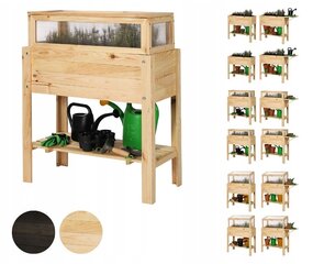 Приподнятая деревянная садовая кровать Wamar, 80 x 37 см. цена и информация | Теплицы | kaup24.ee