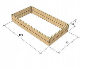 Puidust aiavoodi Wellton, 119 x 62 cm hind ja info | Kasvuhooned | kaup24.ee