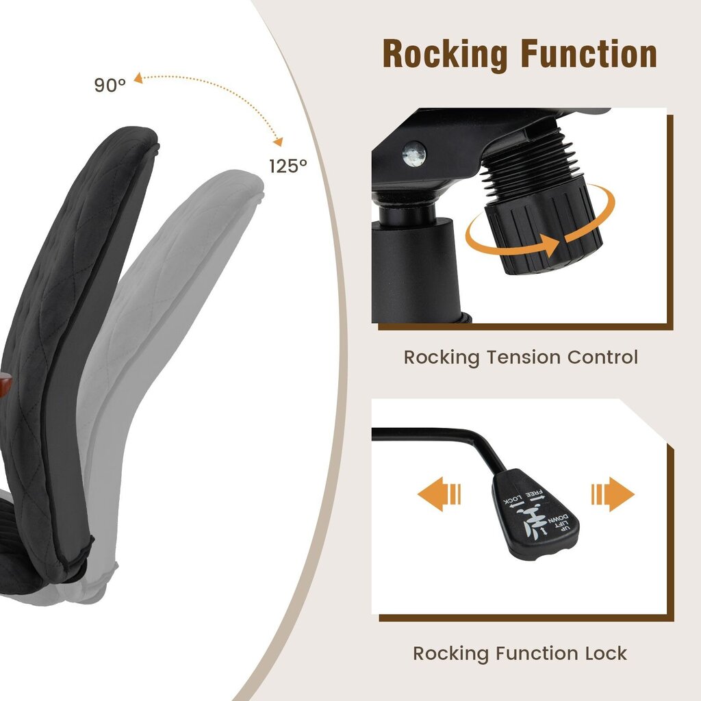 Kontoritool Costway, must hind ja info | Kontoritoolid | kaup24.ee