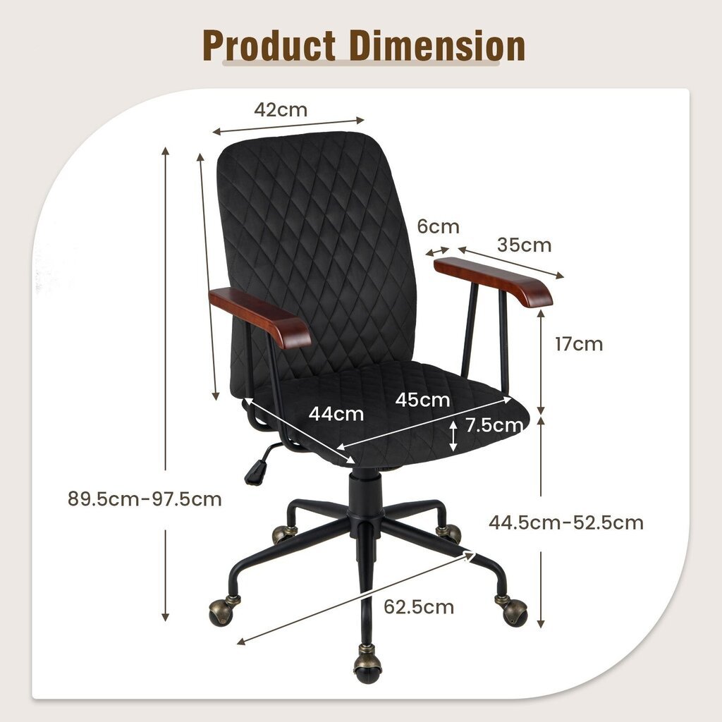 Kontoritool Costway, must hind ja info | Kontoritoolid | kaup24.ee