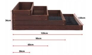 SunWood Приподнятая деревянная садовая кровать, 120x120 см цена и информация | Теплицы | kaup24.ee
