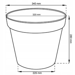 Lillepott Botle 34 x 28 cm plastikust valge hind ja info | Dekoratiivsed lillepotid | kaup24.ee