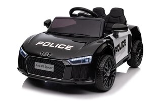 Двухместный детский электромобиль Audi R8 Police, черный цена и информация | Электромобили для детей | kaup24.ee