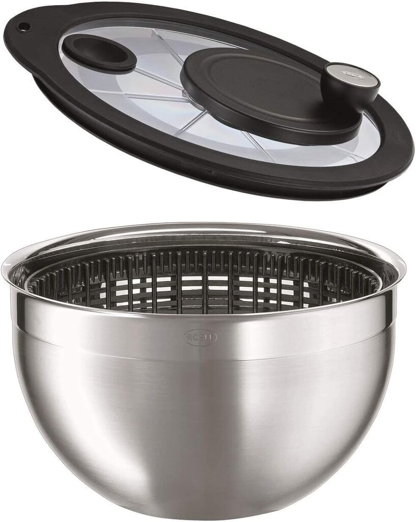 Salatikuivati Rösle Salad Spinner with Glass Lid hind ja info | Köögitarbed | kaup24.ee