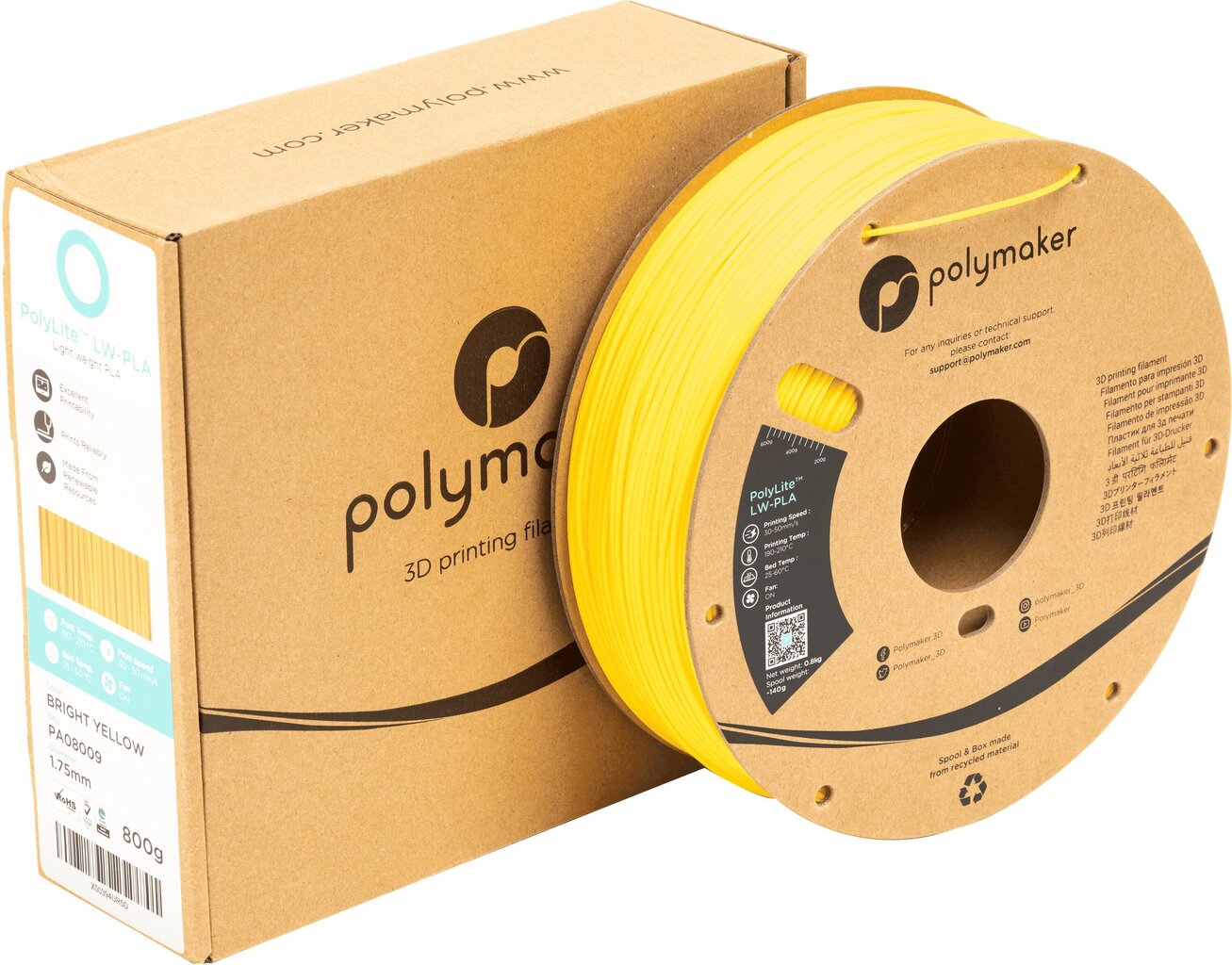 3D-printimise filament Polymaker PolyLite LW-PLA PRM-11444 цена и информация | Nutiseadmed ja aksessuaarid | kaup24.ee