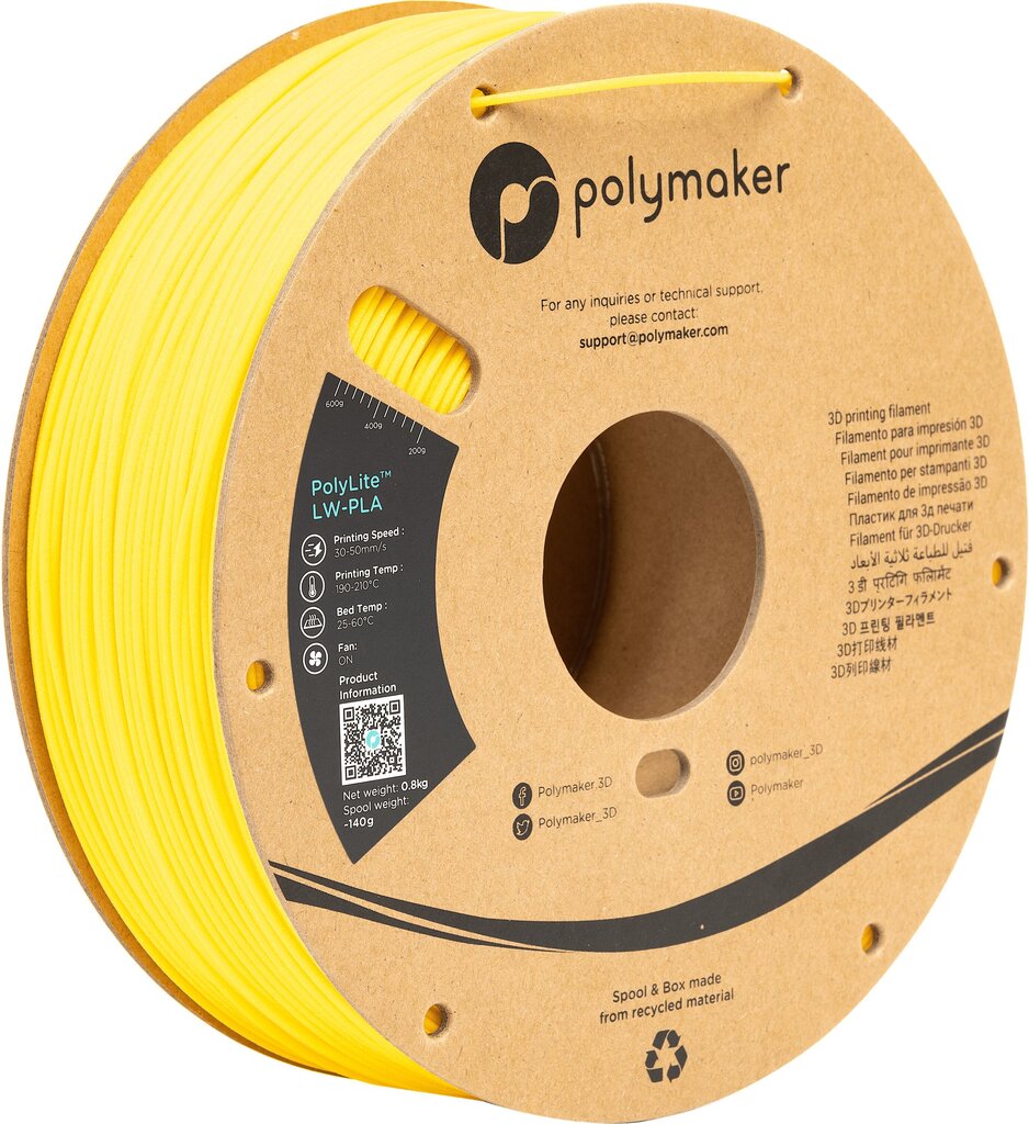 3D-printimise filament Polymaker PolyLite LW-PLA PRM-11444 цена и информация | Nutiseadmed ja aksessuaarid | kaup24.ee