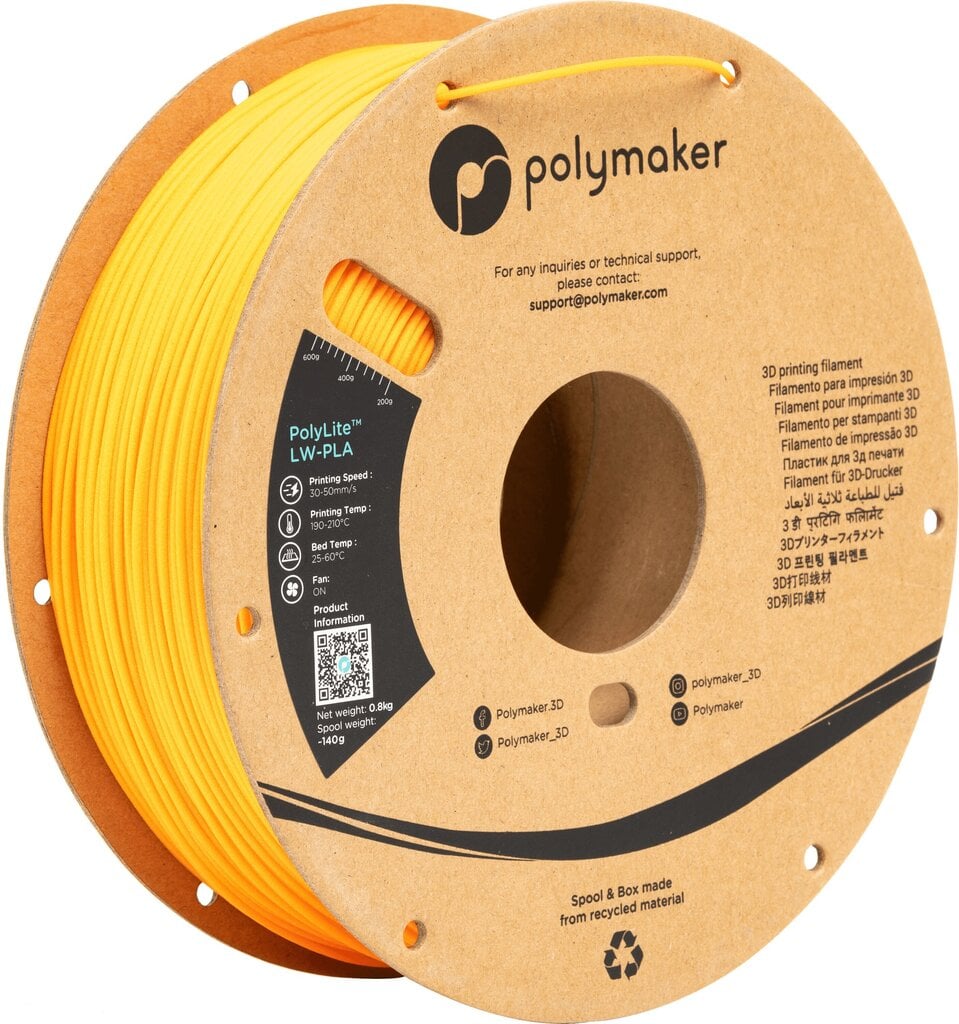 3D-printimise filament Polymaker PolyLite LW-PLA PRM-11442 цена и информация | Nutiseadmed ja aksessuaarid | kaup24.ee