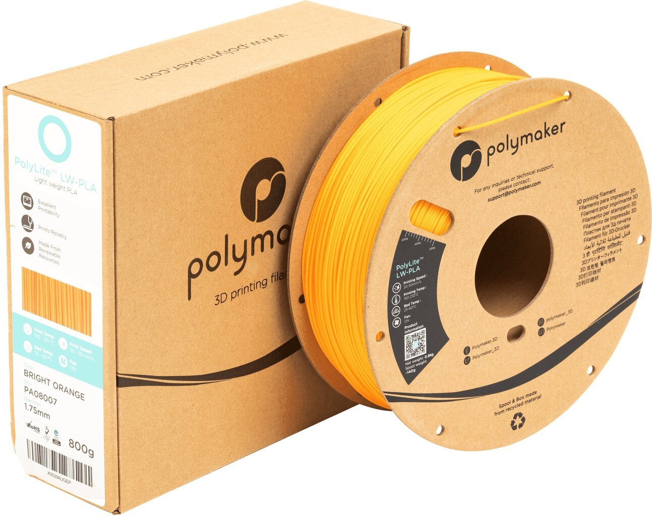 3D-printimise filament Polymaker PolyLite LW-PLA PRM-11442 цена и информация | Nutiseadmed ja aksessuaarid | kaup24.ee