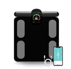Весы-анализатор здоровья тела Fitstar с 8 электродами и приложением для смартфона, черные цена и информация | Весы (бытовые) | kaup24.ee