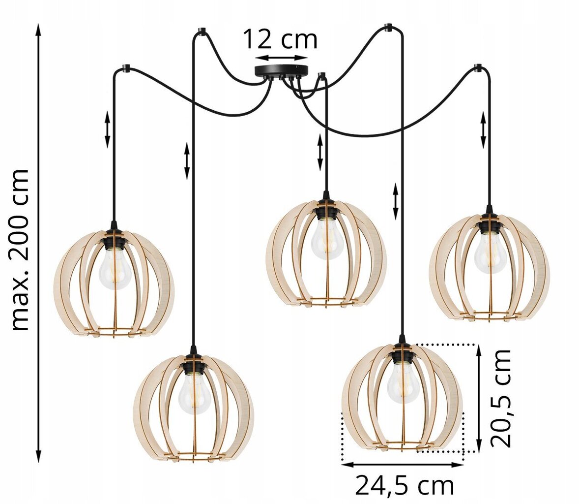 LightHome ripplamp SpiderTimber цена и информация | Rippvalgustid | kaup24.ee