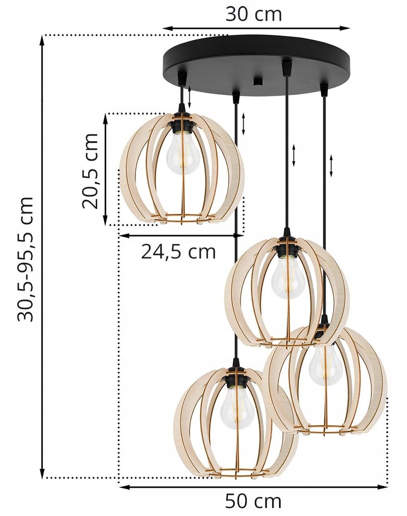 LightHome rippvalgusti Timber цена и информация | Rippvalgustid | kaup24.ee